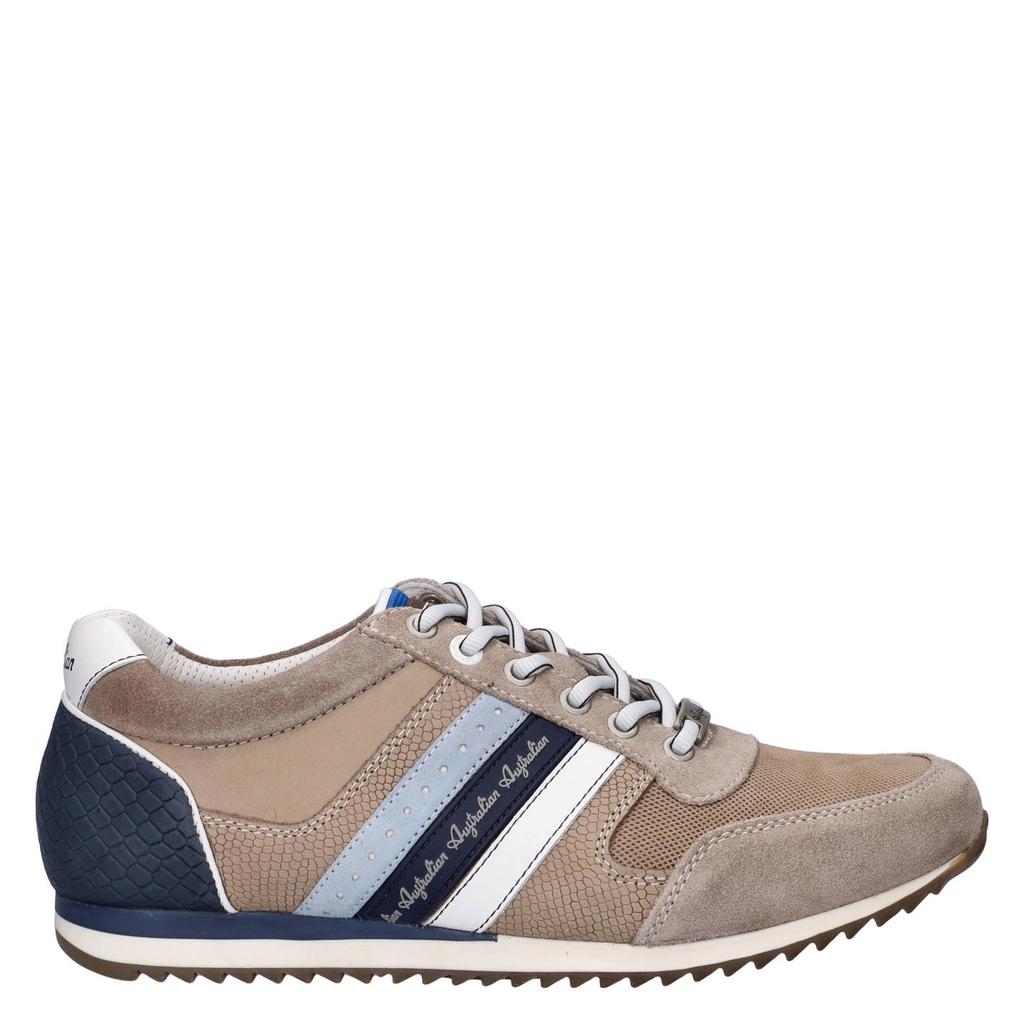 Taupe heren Australian Camaro nubuck sneakers met veters