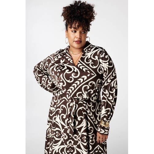 MS Mode A-lijn jurk met paisley print bruin afbeelding