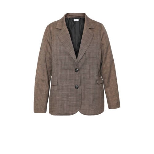 Paprika geruit regular blazer bruin afbeelding