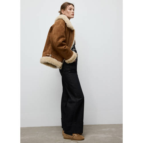 Mango suède bootschoenen camel afbeelding