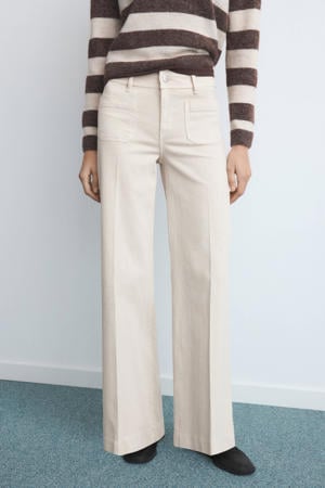 high waist wide leg jeans ecru