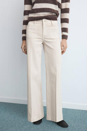 high waist wide leg jeans ecru