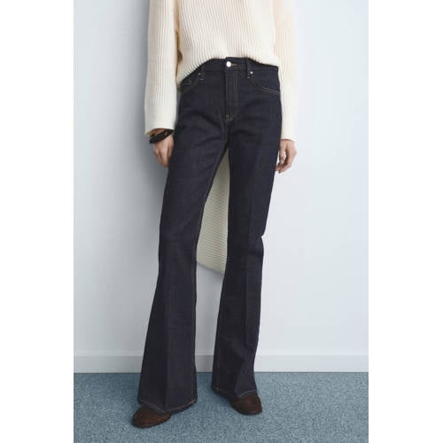 Mango high waist flared jeans dark blue denim afbeelding