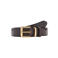 Mango leren riem donkerbruin