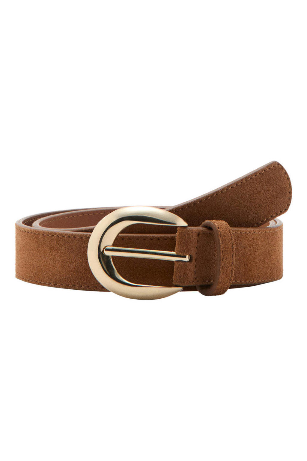 Mango suede riem bruin