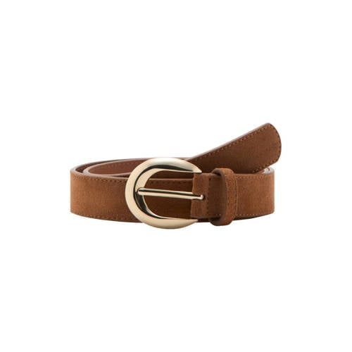 Mango suede riem bruin afbeelding