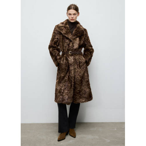 Mango suede riem donkerbruin afbeelding