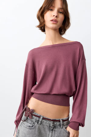 off shoulder trui paars