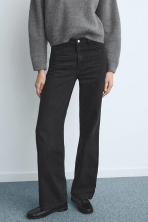 high waist flared jeans grey denim