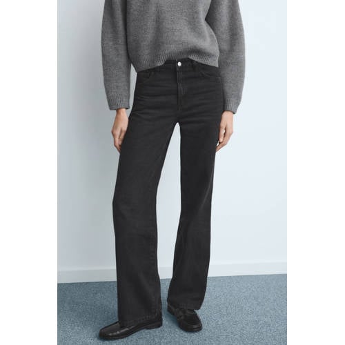 Mango high waist flared jeans grey denim afbeelding