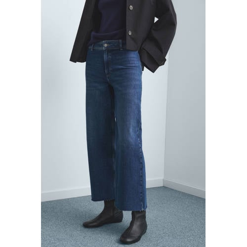 Mango straight leg jeans dark blue denim afbeelding