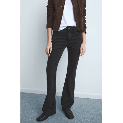 Mango bootcut jeans black denim afbeelding
