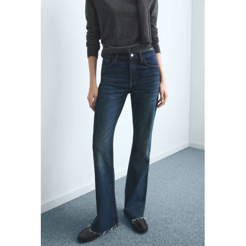 Mango flared jeans dark blue denim afbeelding
