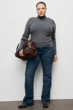 flared jeans dark blue denim