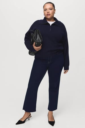 flared jeans dark blue denim