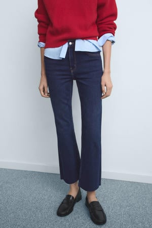 high waist slim fit jeans dark blue denim