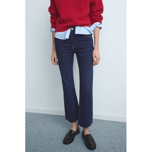 Mango high waist slim fit jeans dark blue denim afbeelding