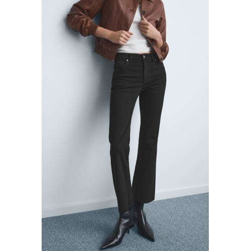 Mango flared jeans black denim afbeelding