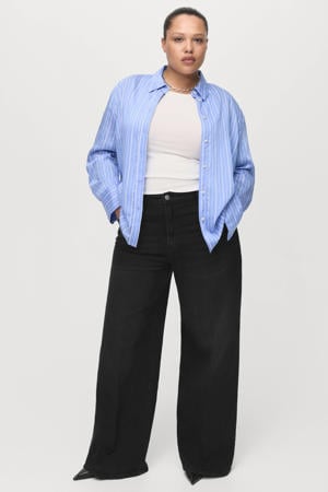 high waist wide leg jeans black denim