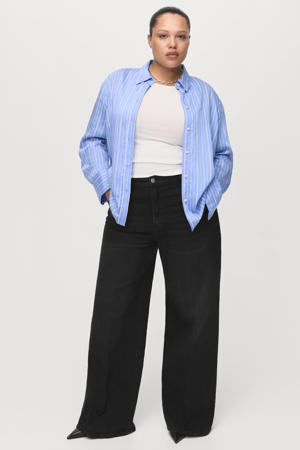 high waist wide leg jeans black denim