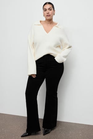 high waist flared jeans black denim