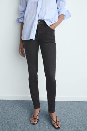 high waist skinny jeans grey denim