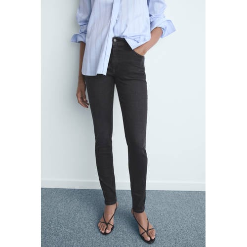 Mango high waist skinny jeans grey denim afbeelding