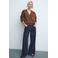 Mango high waist wide leg jeans dark blue denim