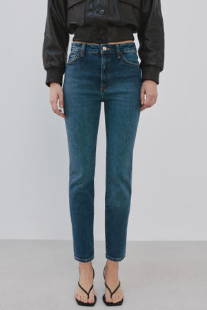 high waist skinny jeans medium blue denim
