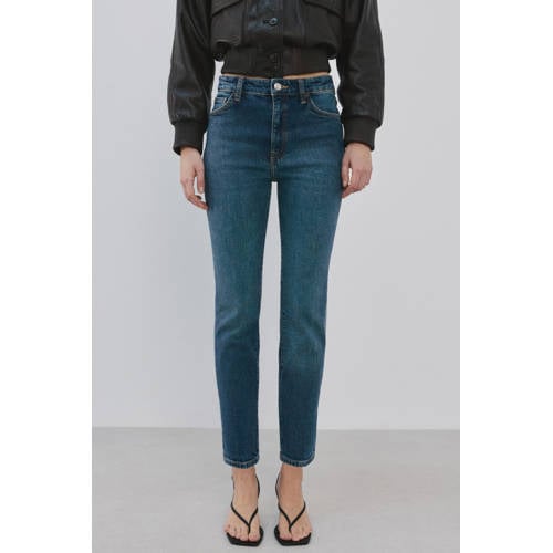 Mango high waist skinny jeans medium blue denim afbeelding