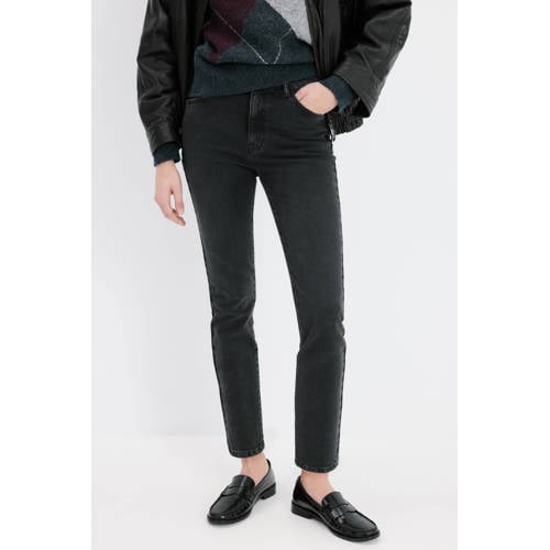 Mango high waist skinny jeans grey denim afbeelding