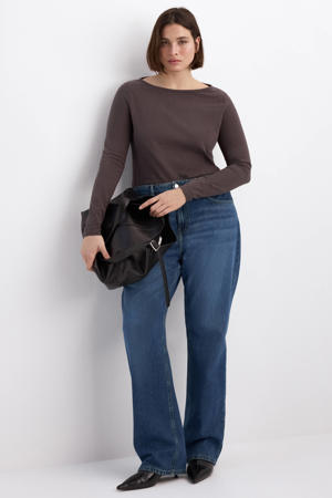straight leg jeans medium blue denim