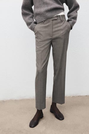 straight regular waist pantalon grijs