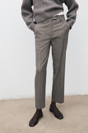 straight regular waist pantalon grijs