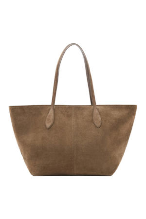 suede shopper taupe