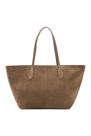 suede shopper taupe