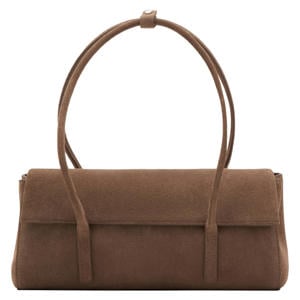 suede schoudertas bruin