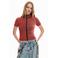 Desigual top met krijtstreep rood