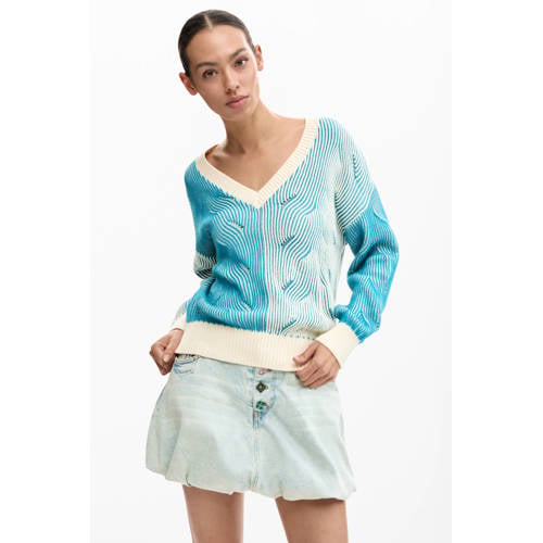 Desigual gebreide trui blauw afbeelding