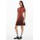 Desigual jurk met col met krijtstreep rood