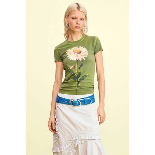 Desigual gebloemde T-shirt groen afbeelding