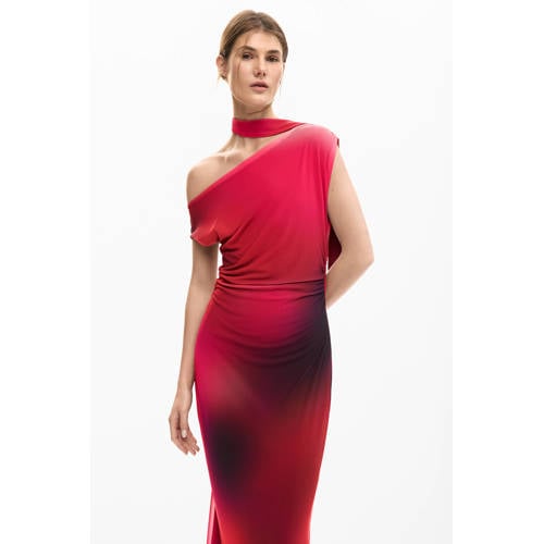 Desigual off shoulder jurk rood afbeelding