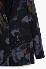 thumbnail: Desigual gebloemde regular blazer zwart