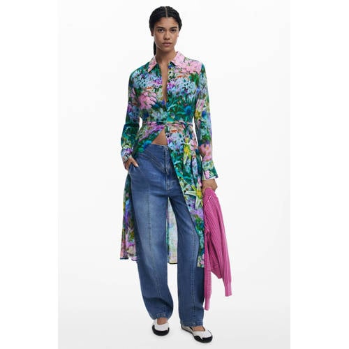 Desigual gebloemde blousejurk groen afbeelding