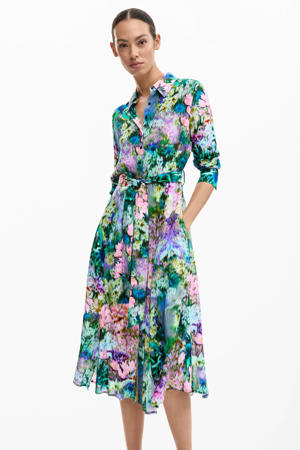 gebloemde blousejurk groen