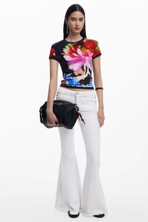 gebloemde T-shirt multi