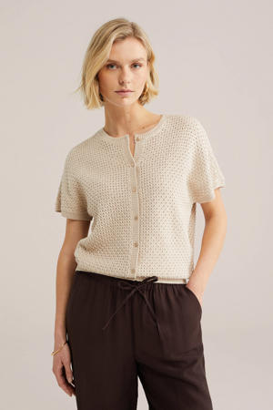 gebreid vest beige