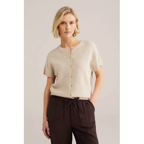 WE Fashion gebreid vest beige afbeelding
