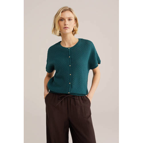 WE Fashion gebreid vest blauw afbeelding