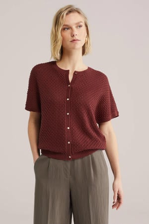 gebreid vest donkerrood